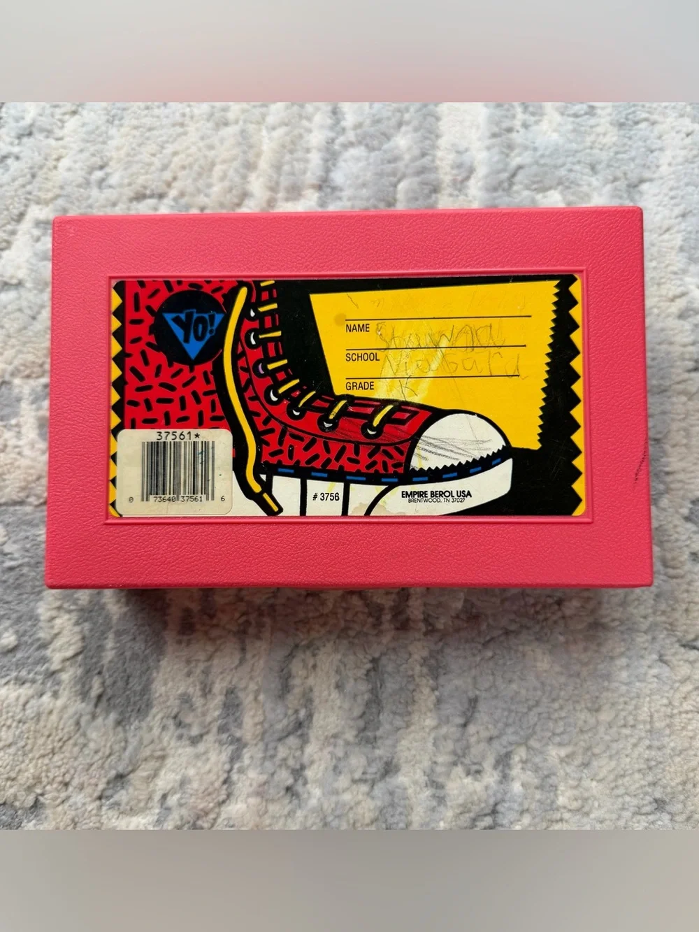VTG Pink Empire Pencil Case Box Plastic School Stuff Box , Crayons, Markers